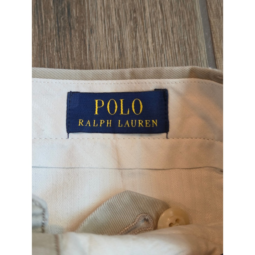 Polo Ralph Lauren Mens 32x27 Classic Fit Pleated Chino Pants Tan Khaki Cotton - Picture 3 of 7